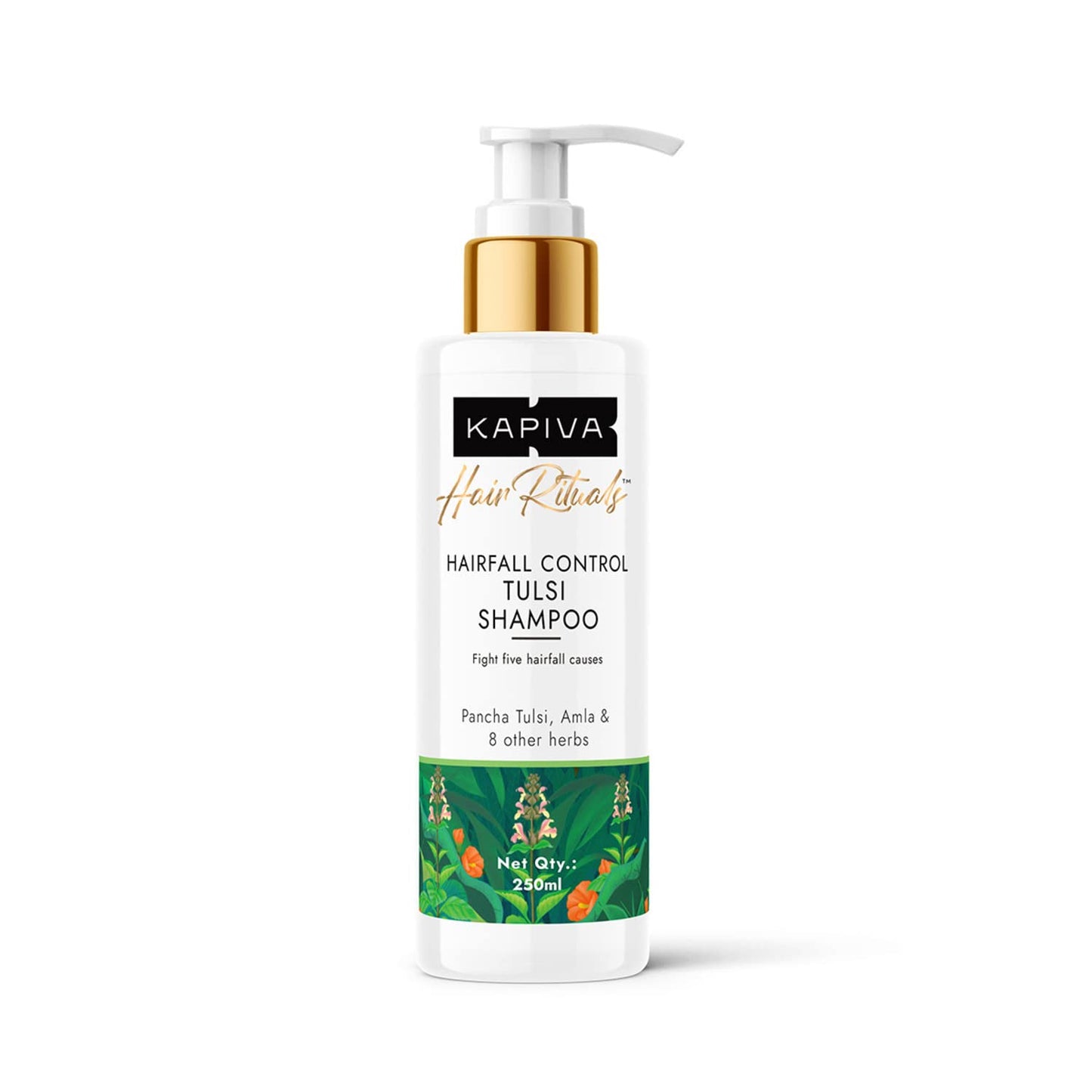Kapiva Tulsi Anti Hairfall Shampoo | Fights Hard Water Damage & Controls Hair fall | Reduces Hair Breakage