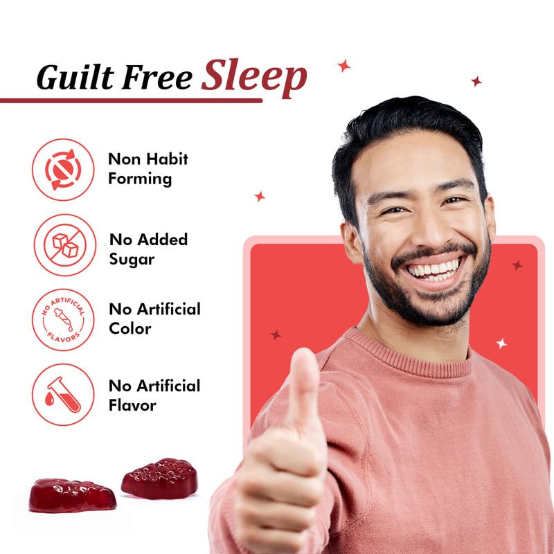 Fytika Melatonin Gummies 5mg - 30 Gummies (Pack of 1)| for Men & Women | Jatamansi, Chamomile, Valeriana, Zinc & Magnesium | No Added Sugar | Natural Strawberry Flavour