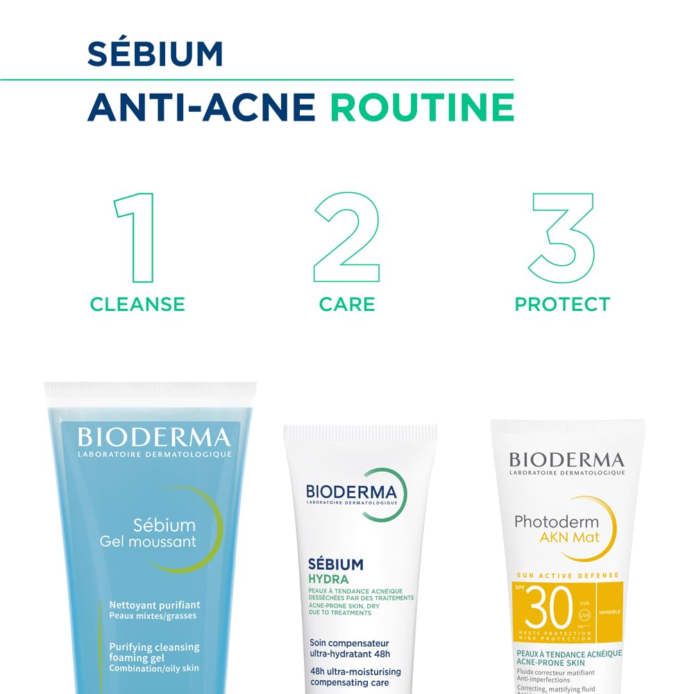 Bioderma Sebium Gel Moussant Purifying Cleansing Foaming Gel Combination To Oily Skin, 200ml
