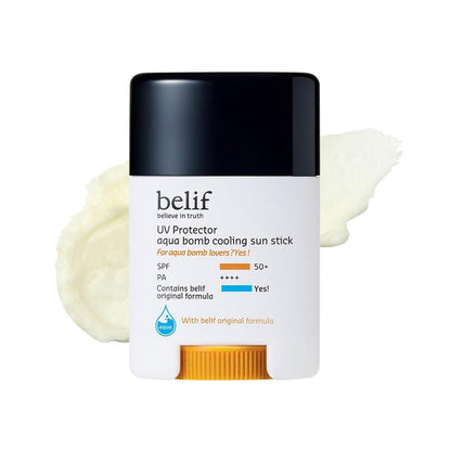 Belif Aqua Bomb Cooling Sun Stick 14g | SPF 50+ PA++++ â€“ Hydrating, Mess-Free, Invisible Finish â€“ With Hyaluronic Acid & Niacinamide â€“ Sweatproof, Travel-Friendly, Makeup-Friendly Sunscreen