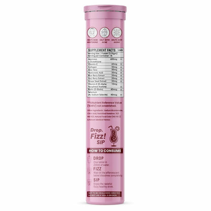 Glutathione Tablets Japanese L Glutathione 15 Effervescent Tablet In Mixberry Flavour With Collagen Aloevera Biotin Vitamin-c Hyaluronic Acid For Skin Glow & Hydration (Pack of 1)