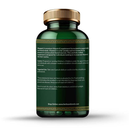 Simply Herbal Vit- E Capsules â€“ 100% Natural Vit- E Supplement with Vit- E â€“ Paraben Free â€“ 60 Capsules