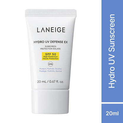LANEIGE Hydro UV Defense Sunscreen EX SPF 50+ | Broad Spectrum | Moisture Based Sunscreen | Light & Non-Greasy | No White Cast | Soothing Hydration | Suitable for All Skin | For Men & Women