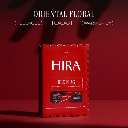 HIRA Red Flag Perfume for Women 10 ml | Bold Floral, Tuberose & Patchouli Eau De Parfum for Date Nights | 8 Hours Long Lasting Perfume for Woman |Skin Friendly Perfumes | Gifts for Woman, Mom