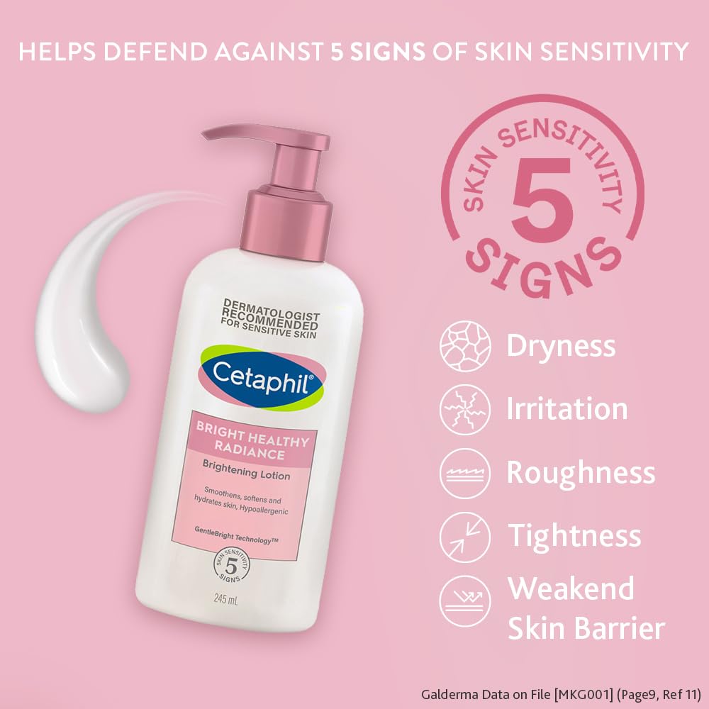 Cetaphil Bright Healthy Radiance Brightening Body Lotion 245ml â€“ Deep Hydration & Even Skin Tone Body Moisturizer with Niacinamide & GentleBright Technology, Lightweight, Non-Greasy, Hydrating & Fragrance-Free Lotion for Sensitive Skin