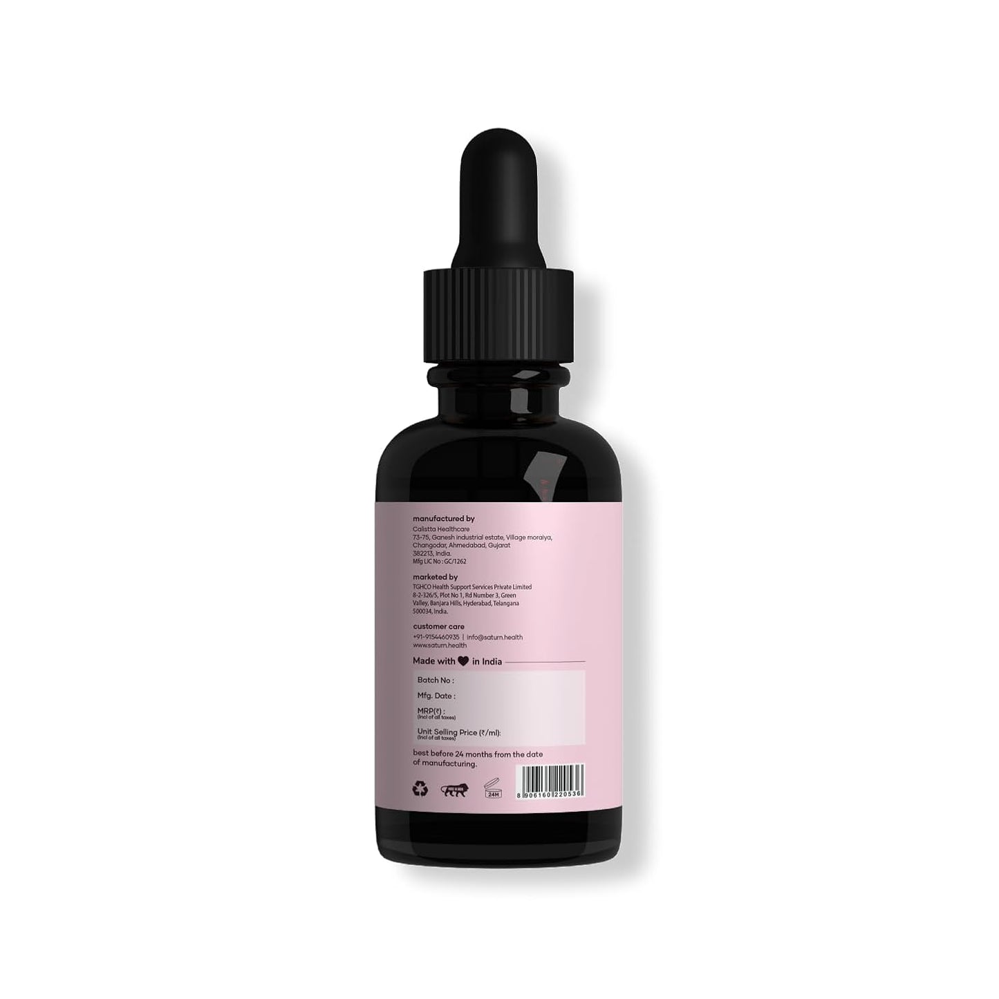 Saturn by GHC Intimate Lightening Serum with Orange Extract & Vitamin C for Lightens Dark Underarms, Back, Neck & Bum, 30 ml