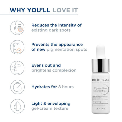 Bioderma Pigmentbio C- Concentrate Vitamin C Brightening Face Serum to correct Intense Pigmentation, 15 ml