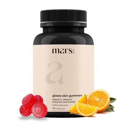 Mars by GHC Vitamin C Skin Gummies - 30 Gummies | for Glowing Skin | 30 Days Pack l With Hyaluronic Acid, Vitamin E & Biotinâ€¦