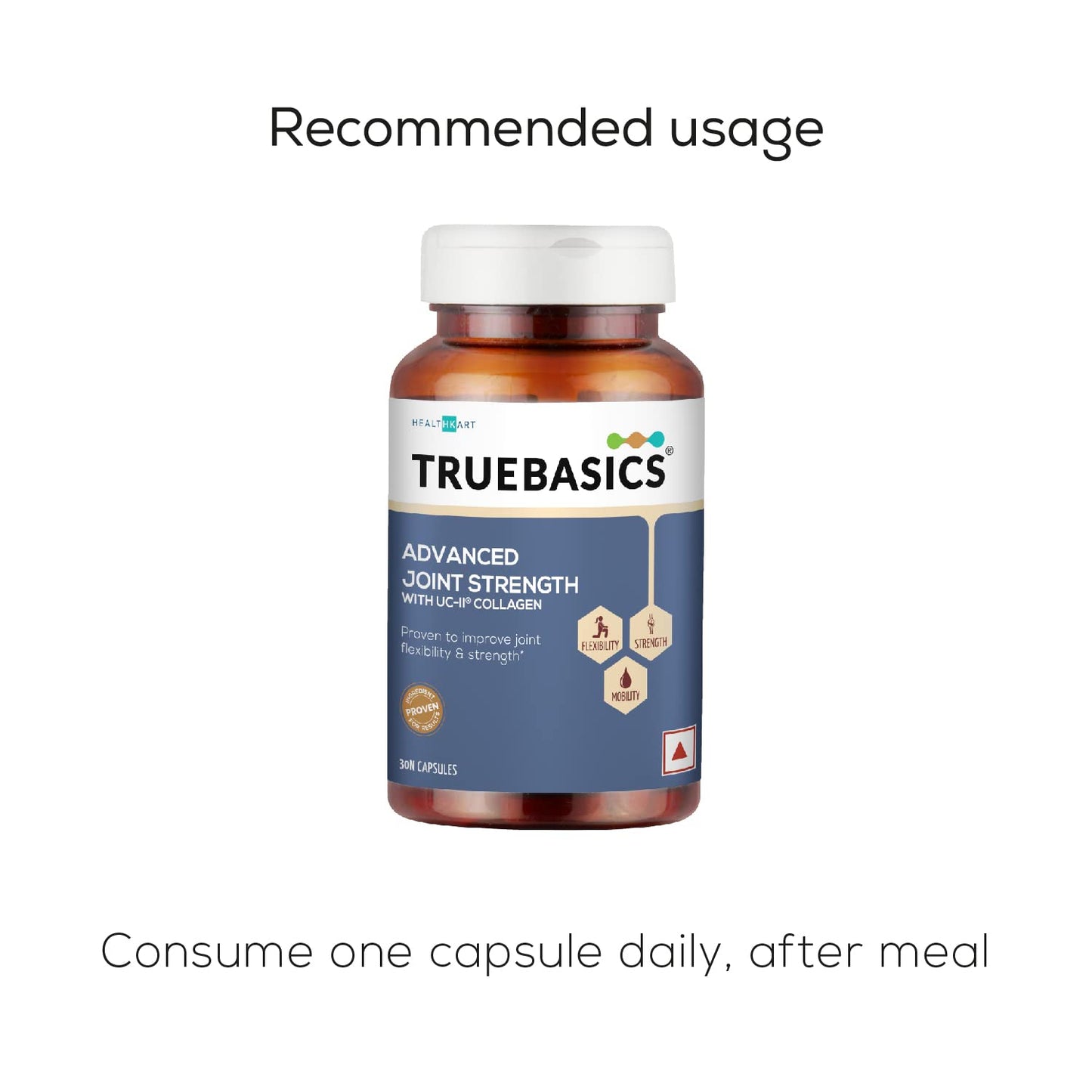 TrueBasics Advanced Joint Strength with UC-II Collagen 40mg (30 Capsules) | With Clinically Researched Ingredient | For Joint Strength, Flexibility and Mobility, 60 grams