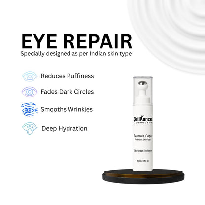 Brilliance Advance Under Eye Serum for Dark Circles & Puffiness â€“ Hydrating Anti-Aging Formula with Peptides,Niacinamide & Hyaluronic Acid | Dermatologist Tested | 15gm