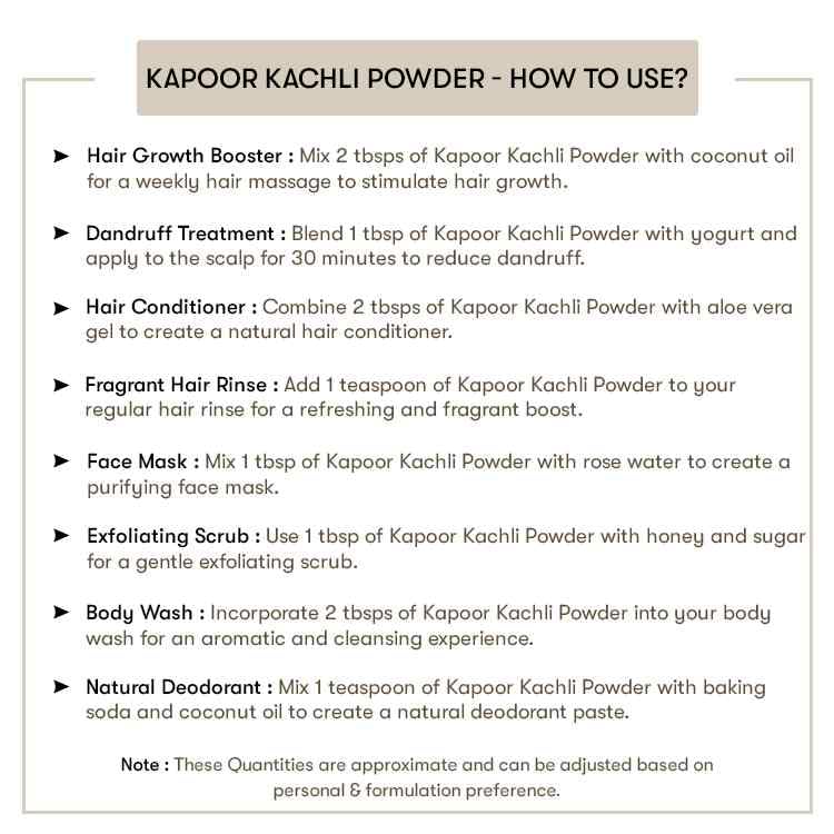 Namo Organcis - Kapoor Kachari Powder 200g â€“ 100% Pure & Natural | Promotes Hair Growth & Volume | Strengthens Roots | Enhances Skin Glow | No Additives or Preservatives