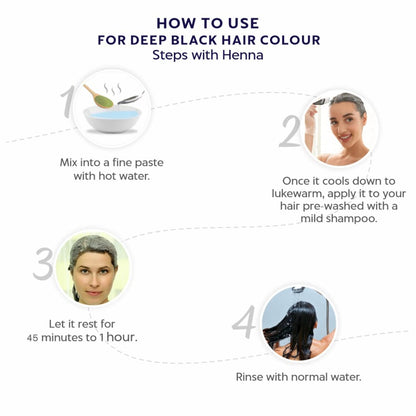 Indus Valley Bio Organic 100% Organic and Herbal Indigo Powder, for Natural Hair Coloring, Arrests Early Greying & Protects hair from Damage (200g+50g)