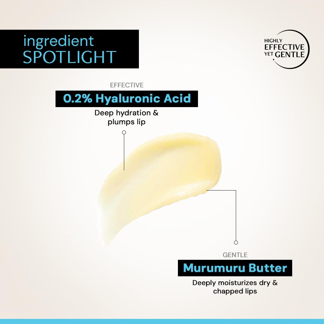 Deconstruct Hyaluronic Acid Lip Balm With 1% Cupuacu Butter | For Fuller, Dry Lips | Protects & Nourishes Dry Chapped Lips | Lip Balm For Women & Men | 4gm