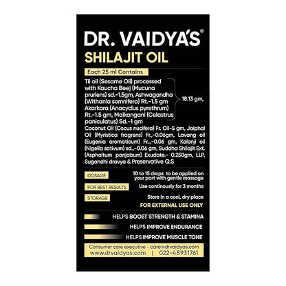 Dr. Vaidyaâ€™s Shilajit Oil for Men â€“ Ayurvedic Massage Oil for Strength, Stamina & Recovery | 100% Natural Shilajit Oil with Ashwagandha & Gokshura â€“ Shilajit for Men, 30ml