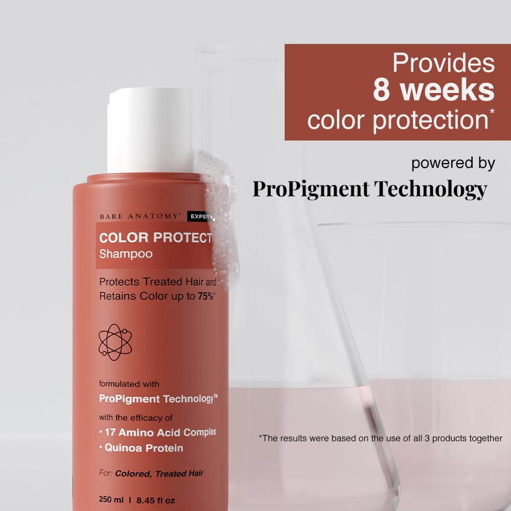 Bare Anatomy Hair Colour Protect Shampoo, Retains Colour Upto 8 Weeks, Repairs Damage With Amino Acid & Quinoa Protein For Dry & Frizzy Coloured Hair For Unisex, 250ml