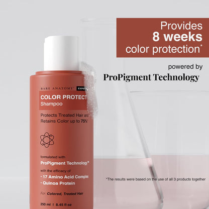 Bare Anatomy Hair Colour Protect Shampoo, Retains Colour Upto 8 Weeks, Repairs Damage With Amino Acid & Quinoa Protein For Dry & Frizzy Coloured Hair For Unisex, 250ml