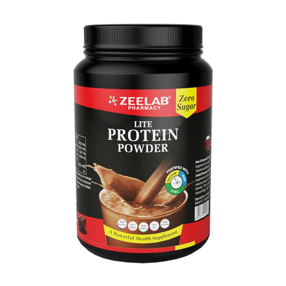 Zeelab Lite Protein Powder Chocolate Flavour 500g | Nutritional Protein Drink For All Age | 25 Vital Nutrients For Strength
