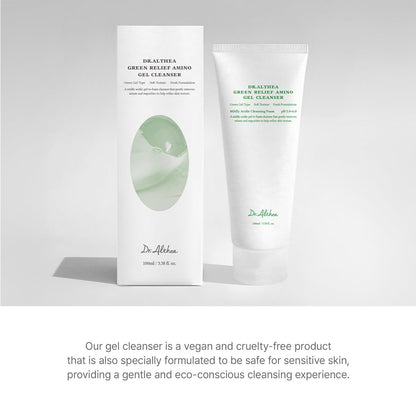 Dr.Althea Green Relief Amino Gel Cleanser | Lightweight & Hydrating Makeup Remover | Daily Face Wash with Hyaluronic Acid | Korean Vegan Skincare for All Skin Types | 100ml