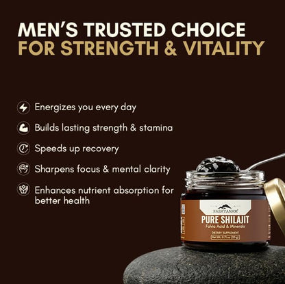 Rasayanam Pure Himalayan Shilajit Resin | Highly Purified with 75% Fulvic Acid & 80+ Trace Minerals | Supports Energy, Stamina, Strength & Recovery | 20 gm