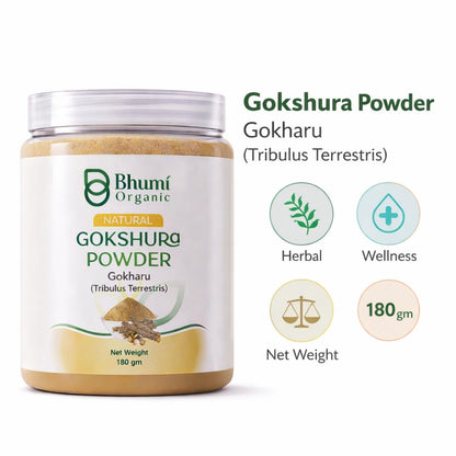 Gokshura (Tribulus Terrestris) Powder, 180g, Natural Herbal Supplement, GMO-Free