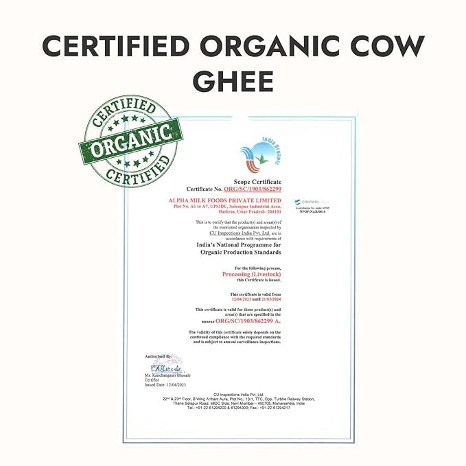 Kapiva 100% Organic Ghee - Good Fats For Healthy Heart - Keto Diet Friendly, 500 Ml