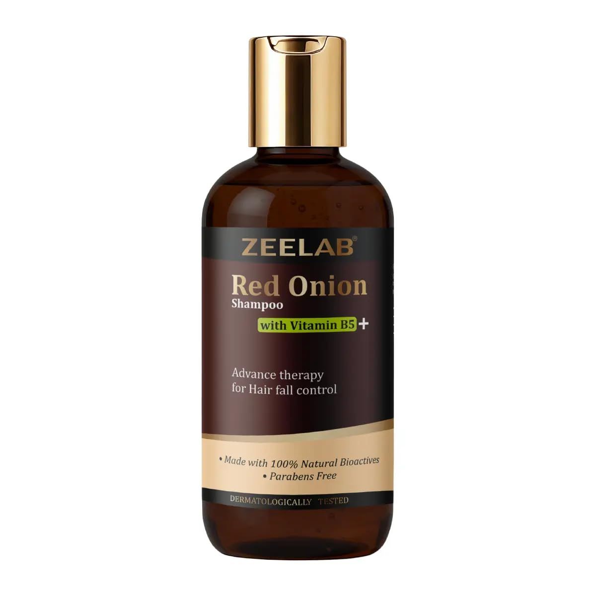 Zeelab Red Onion Shampoo with Vitamin B5 for Hair Fall Control | Strengthening & Nourishing Shampoo for Weak, Dry & Dull Hair | Scalp Cleansing & Moisturising Hair Care Shampoo 300ml