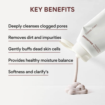Innisfree Volcanic BHA Foaming cleanser | Korean Face Wash for Oily/Combination Skin | Pore Cleanser | Acne Prone Skin | Deep Cleansing | For Men and Woman