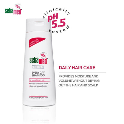 SebaMed Everyday Shampoo 200 Ml|Ph 5.5|Normal To Dry Hair| Mild|Gives Moisture & Volume |Phthalates & Sls And Parabens Free |Unisex For Dry Scalp Toxin Free | Clinically Proven | Toxin Free