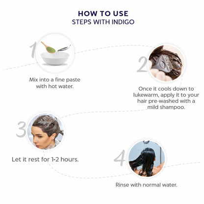 Indus Valley Bio Organic 100% Organic and Herbal Indigo Powder, for Natural Hair Coloring, Arrests Early Greying & Protects hair from Damage (200g+50g)