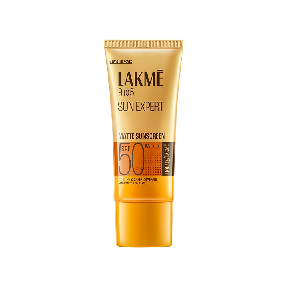 Lakme SPF 50 PA++++ Sunscreen Lotion for Bright Skin | In Vivo Tested | UVA UVB Blue Light Protection | Waterlight| No White Cast | Niacinamide| For All Skin Types | 100 ml
