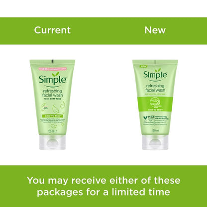 Simple Kind To Skin Refreshing Facial Wash 150 ml (Pack of 2)