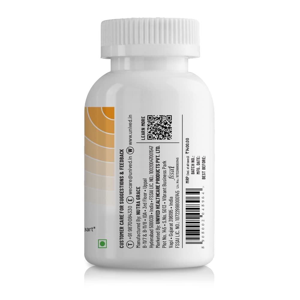 Unived Ovegha Vegan Omega-3 DHA | 1000mg Algae Oil 500mg DHA Per Serving (highest DHA/serving) | for Heart, Hair, Skin, Joint, Brain & Eye Health | 60 Vegan Capsules
