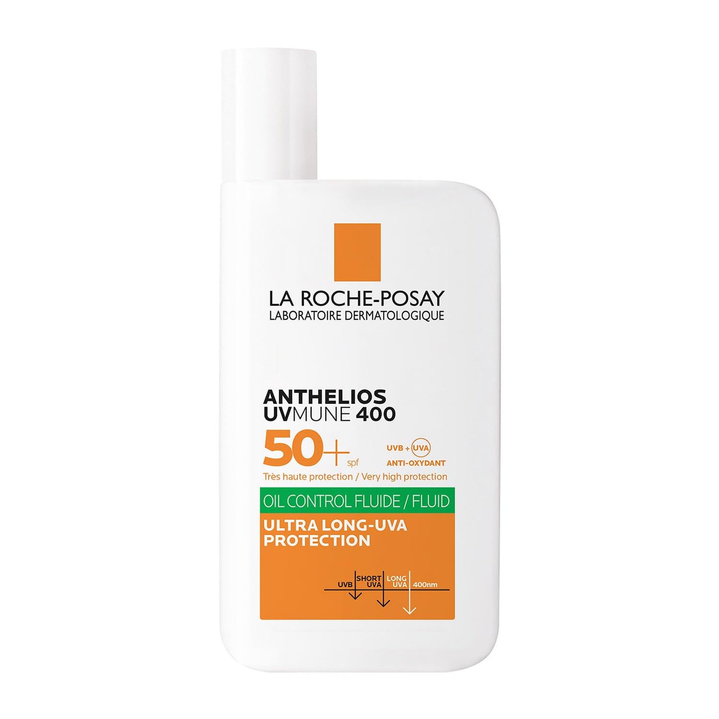 La Roche-Posay Anthelios UVMUNE400 Oil Control Invisible Fluid SPF50+ PA++++ Broad Spectrum UV Protection, Ultra-Lightweight, Mattifying, Non-perfumed Sunscreen for Oily & Acne-Prone Skin, 50ml