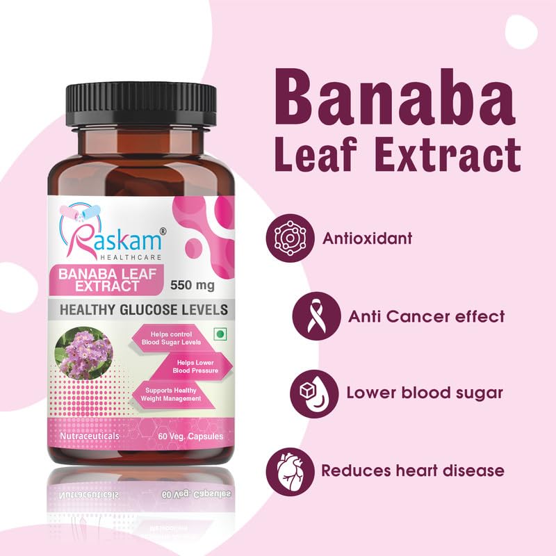 Banaba Leaf Extract Capsules |Natural Wellness Support |100% Vegetarian | 60 Capsules