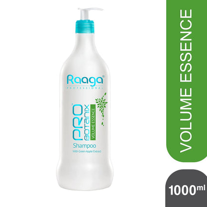 Raaga Professional Pro Botanix Volume Essence Shampoo with Green Apple Extract | Strengthens Hair, Provides Thicker Looking Hair | Suitable For Men & Women (1000 ml)