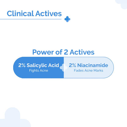The Derma Co Sali-Cinamide Anti-Acne Face Wash with 2% Salicylic Acid & 2% Niacinamide - 80 ml | Clears Acne & Marks | Removes Excess Oil