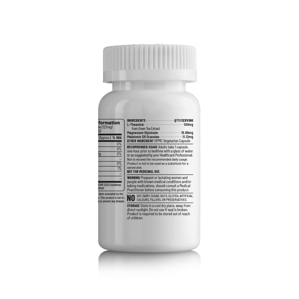 Unived Melatonin-SR | USA's 1st slow-release Melatonin | 5mg Melatonin and 100mg L-theanine | 30 Vegan Capsules