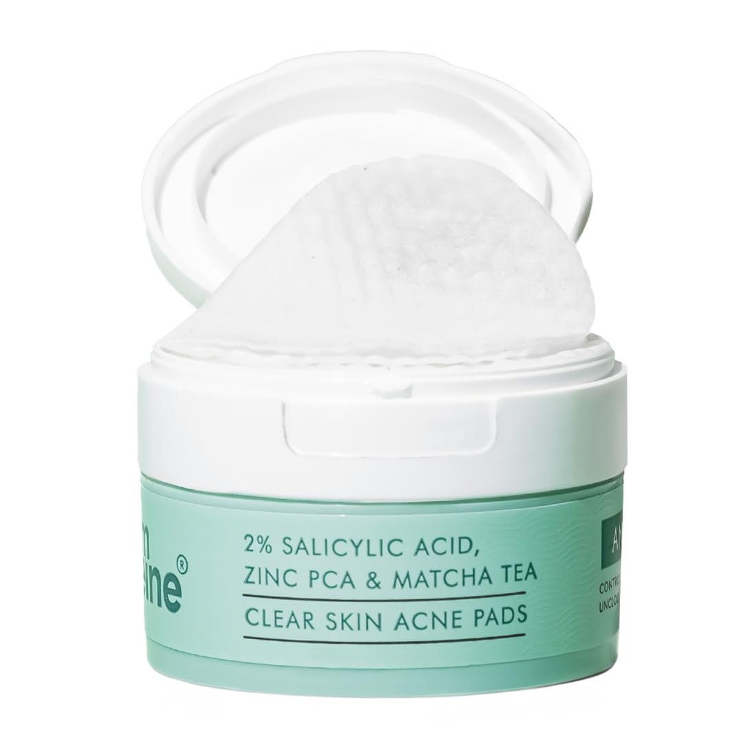 mCaffeine 2% Salicylic Acid Zinc PCA & Matcha Tea Clear Skin Acne Pads | Anti Acne Exfoliating Serum Toner Pads for Acne-Prone Skin | For both Women and Men - 40 N (x1)