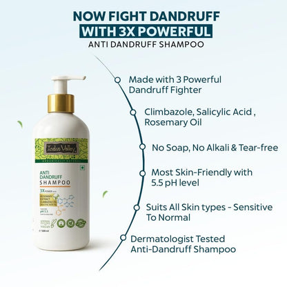 INDUS VALLEY Anti-Dandruff Shampoo with Rosemarry Oil For Hair Fall Defense - 500 ml