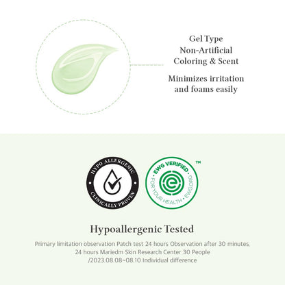 Dr.Althea Green Relief Amino Gel Cleanser | Lightweight & Hydrating Makeup Remover | Daily Face Wash with Hyaluronic Acid | Korean Vegan Skincare for All Skin Types | 100ml