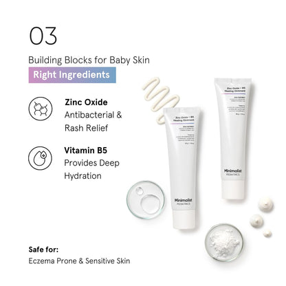 Minimalist Baby Rash Cream | Zinc Oxide + B5 Healing Ointment | Pediatrician Approved | For Drool & Diaper Rash | 50gm