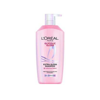 Lâ€™OrÃ©al Paris Glycolic Gloss Shine Boosting Shampoo, powered by 3% Glycolic Acid, for dull hair, restores hair quality for gives 3x more gloss, 800ml