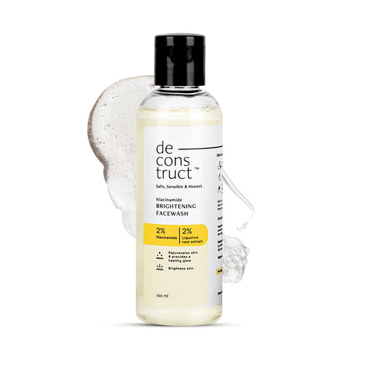 Deconstruct Brightening Face Wash with 2% Niacinamide| Gentle, Hydrating Cleanser for Sensitive, Combination, Normal & Tanned Skin | Reduces Pigmentation & Evens Tone|100ml