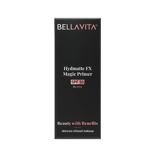 BELLAVITA Hydmatte FX Magic Primer | SPF 50 | Blurs Imperfection | Hydrates Skin | Lightweight Formula Hide Pores | Matte Finish & Oil-Control Primer | Water-Proof & Smoothening | Long-Lasting | 20gm