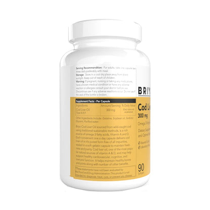 Briyosis Cod Liver Oil- Omega Fatty Acids with Vitamin A & D Cod liver Oil Capsule Help Reduce Joint Pain And Maintain The Immune System For Unisex