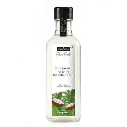 Kapiva Virgin Cold-Pressed Coconut Oil | 100% Pure, Unrefined & Edible | For Cooking, Skin & Baby Care, Oil Pulling | Coconut Oil For Hair | Keto Friendly