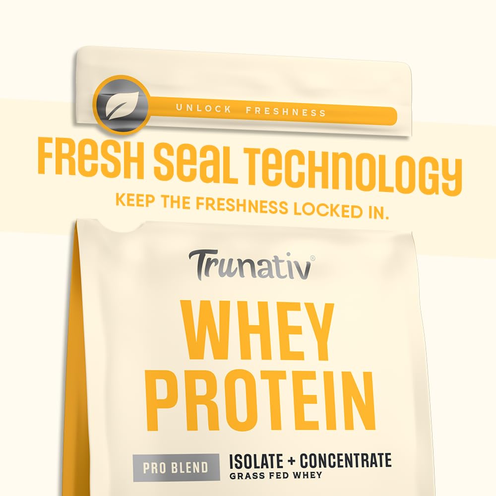 Trunativ Pro Blend Whey Protein Powder Isolate & Concentrate | 100% Light & Clean Protein Powder | 26g Protein | 6g BCAA | 12.52g EAA | No added sugar | Mango 2lbs (907g)