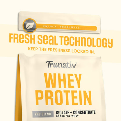 Trunativ Pro Blend Whey Protein Powder Isolate & Concentrate | 100% Light & Clean Protein Powder | 26g Protein | 6g BCAA | 12.52g EAA | No added sugar | Mango 2lbs (907g)