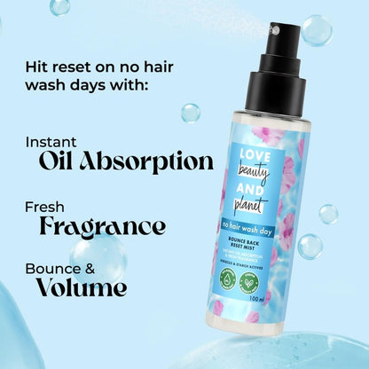 Love Beauty and Planet Bounce Back Reset Mist No Alcohol Dry Shampoo