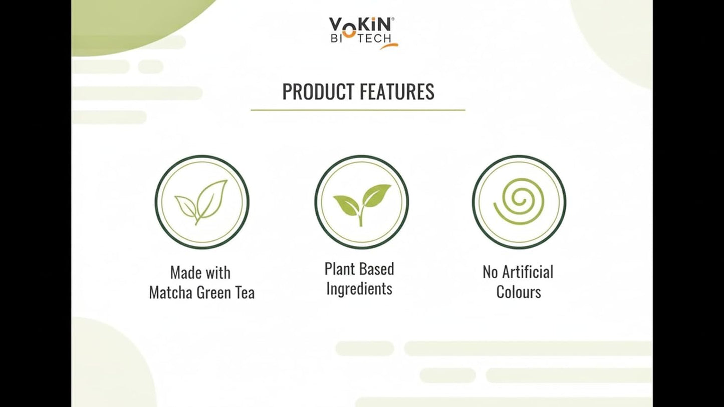 Vokin Biotech Matcha Green Tea Powder Supports Weight Loss Management | Rich In Antioxidants (500 gram)